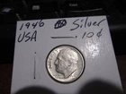 USA - 1946 -  10 Cent Dime American Coin - 90% Silver