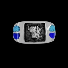 Sterling Silver Buffalo Ring • Navajo Handcrafted • Spirit Animal Ring •...