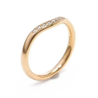 Tiffany & Co. Elsa Peretti Anillo Curvo Curb Band 8 US 4.25 Diamante K18PG - Imagen 1 de 4
