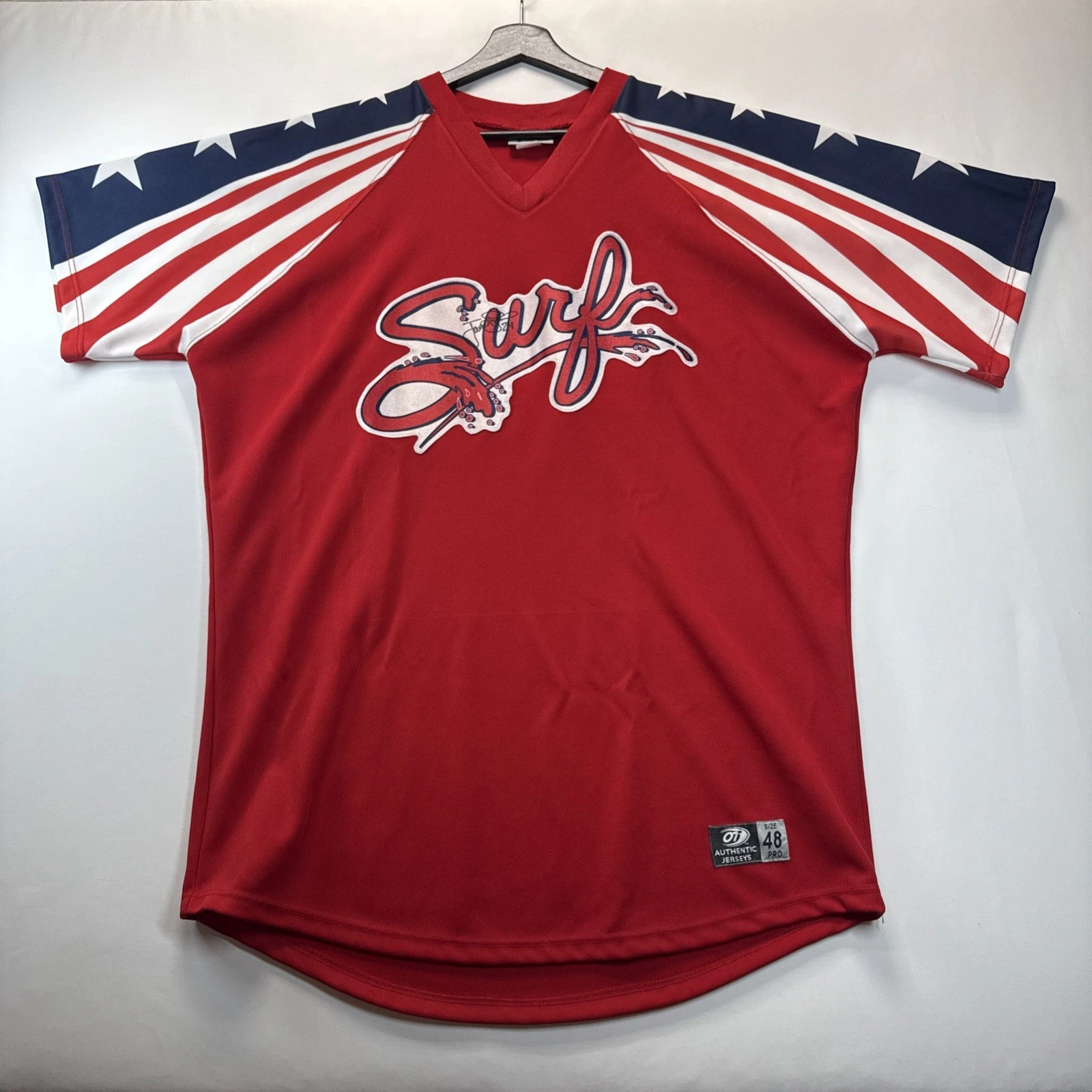 2006 Atlantic City Surf Baseball Stars-&-Stripes Jersey • #24 (UNK) Autographed