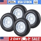 Set Of 4 ST205/75D14 205 75 14 Trailer Tires & Wheels 14" Rims 5 Lug on 4.5" 6PR