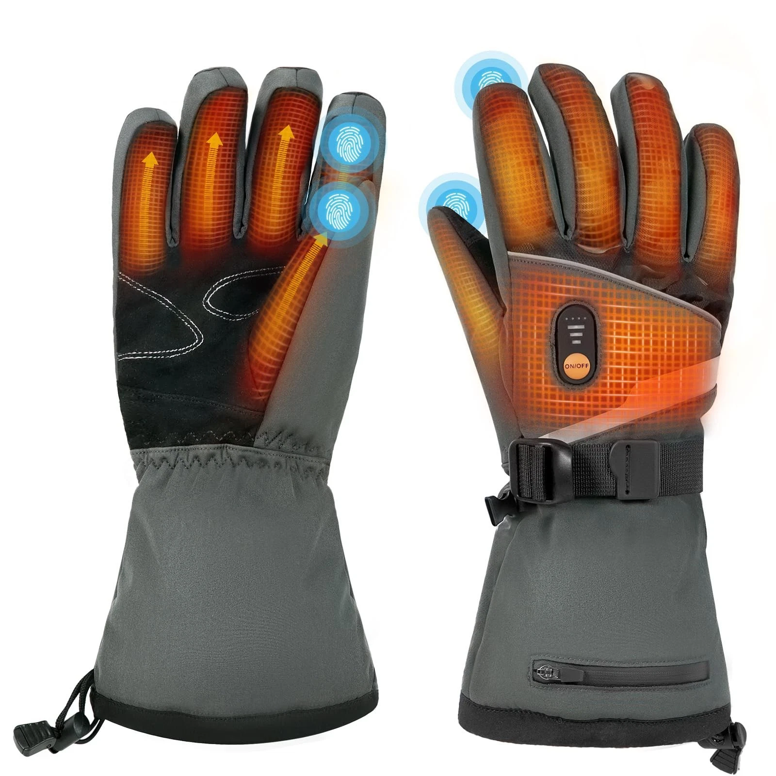 Heated Gloves for Men Women, Dual 7.4V 3000mAh Rechargeable Heated, Touchscre...