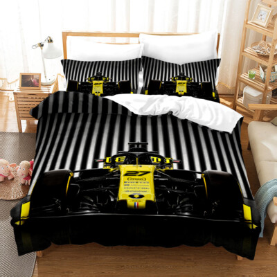 3D Racing Streifen Schwarz Muster Quilt Cover Set Bettwäsche Sets Kissenbezüge