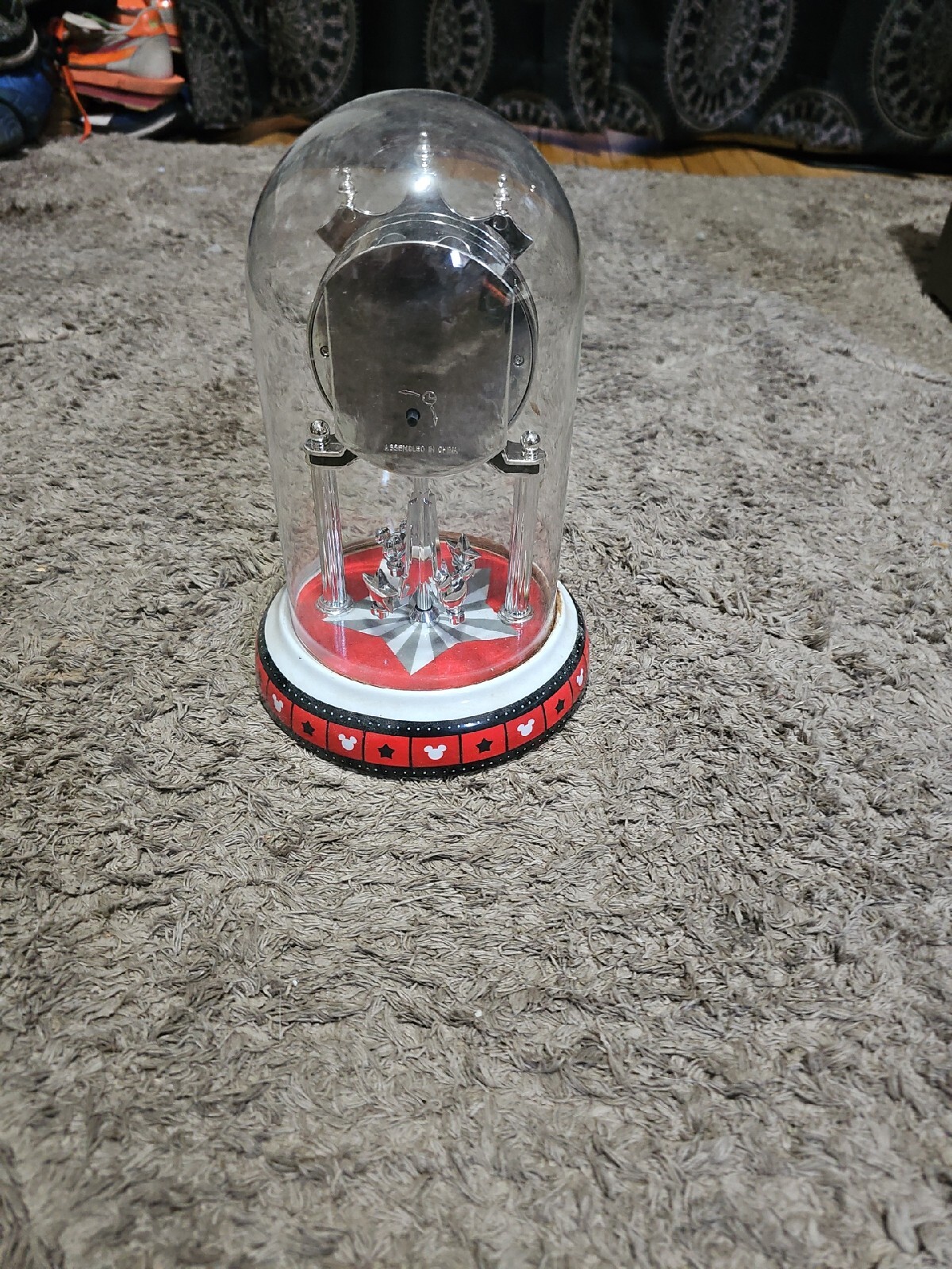 Vintage mickey mouse glass dome clock eBay