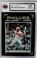 1971 Topps #23 / Oscar Gamble / Philadelphia Phillies/ KSA 10/0 US $ Cust.