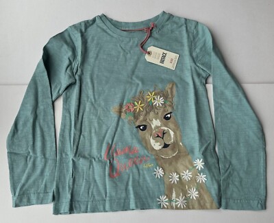 Fatface Mädchen grün Lama Grafik T-Shirt in verschiedenen Größen *Neu mit Etikett*