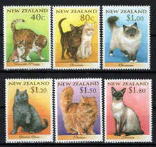 New Zealand 1484-1489 MNH Cats Pets Animals ZAYIX NZES0049M