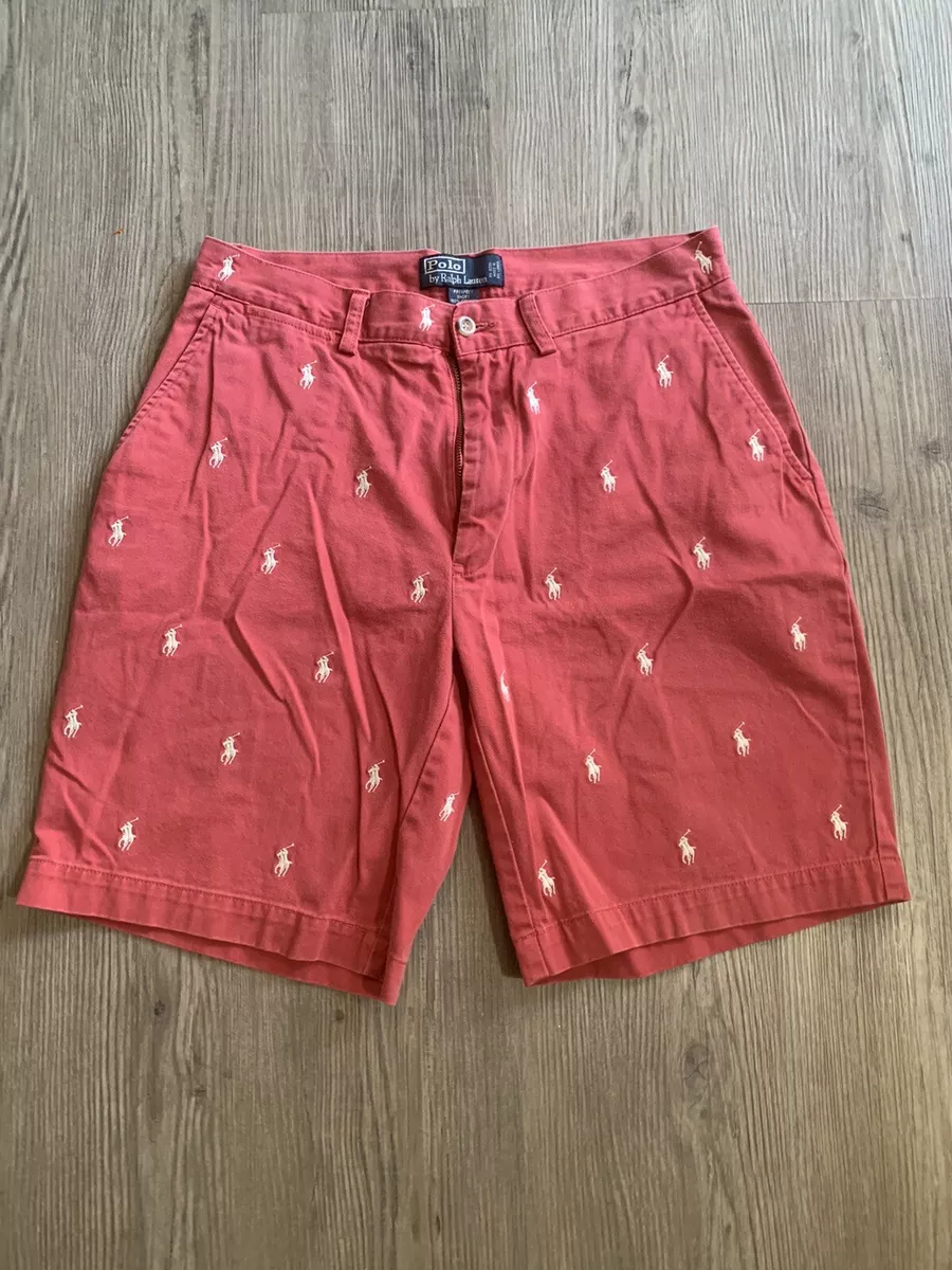Mens polo shorts with horses all over cheap