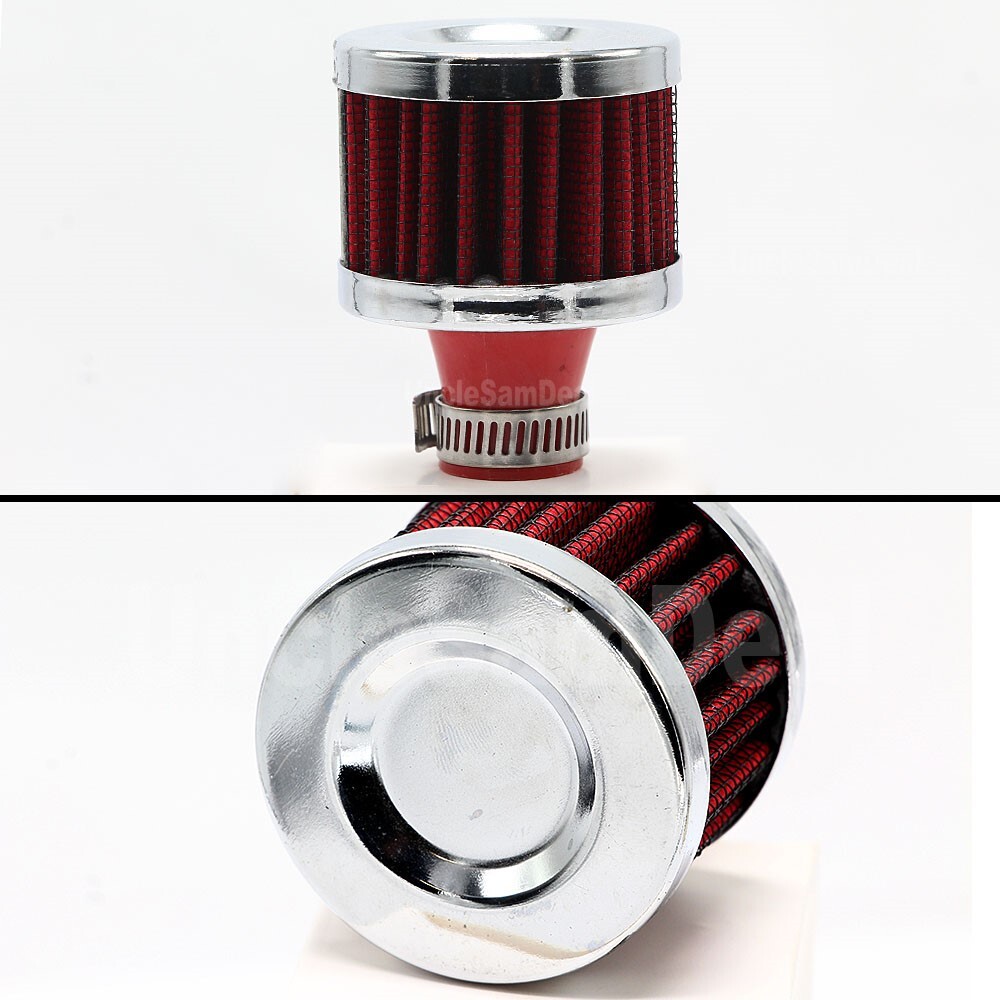 12MM UNIVERSAL RED BREATHER AIR FILTER FOR OIL CATCH CRANKCASE VENT
