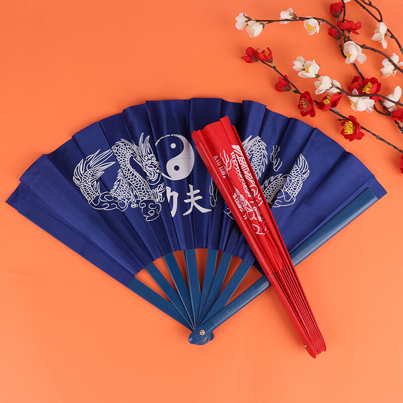 Chinese Kung Fu Fan Martial Arts Dragon Phoenix Plastic Handheld Folding Fan _xi eBay