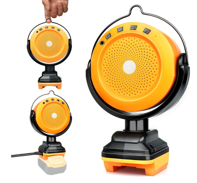 Portable Bluetooth Speaker Compatible with DeWalt 18V 20V 60V Batteries-image