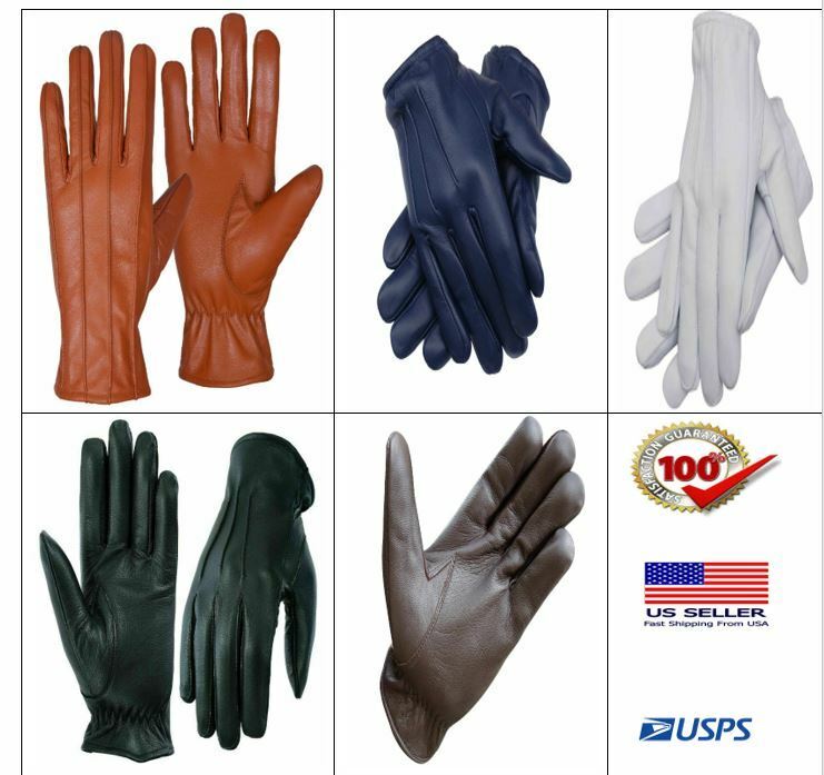 S L1200 Unisex Unlined Police Dressing Driving Fashion Soft Sheep 100% Leather Gloves