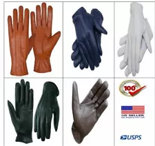 Unisex unlined Police Dressing Driving Fashion soft Sheep 100% Leather Gloves