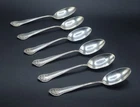 GORHAM STERLING SILVER LANCASTER ROSE SET OF 6 TEASPOONS ANTIQUE 1897