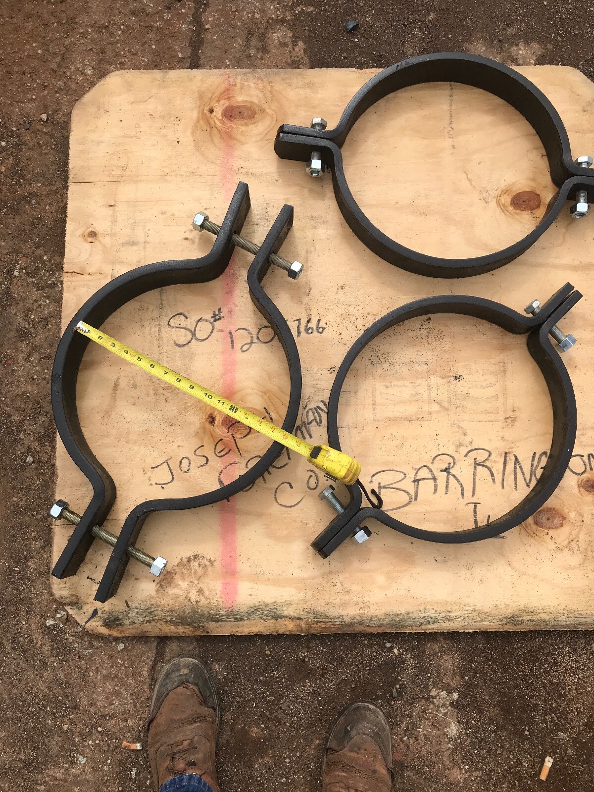 LOT OF THREE COMPLETE 14” PIPE FRICTION CLAMPS Fit 15.30” O.D. DUCTILE ...