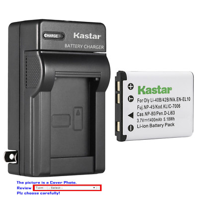 Kastar Wall Charger Battery for GE E1410SW E1450W E1480W E1486TW Digital Camera