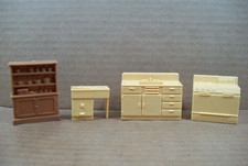 Vintage Marx Dollhouse Furniture  Kitchen Appliances  Hutch  4 Pieces