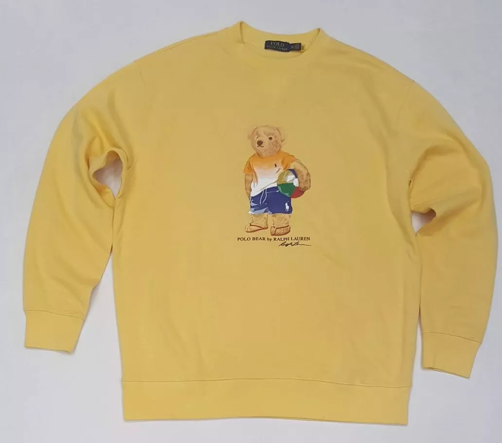 NWT POLO RALPH LAUREN BIG TALL YELLOW BEACH BALL TEDDY BEAR SWEATSHIRT XLT 3XLT