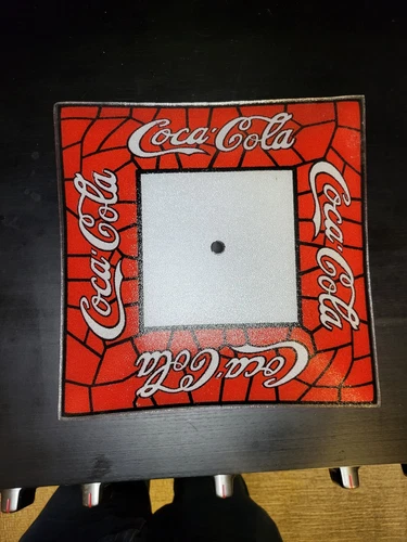 Vintage Coca-Cola Tiffany Style "Stained Glass" Square Ceiling Light Cover Shade