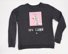 Abercrombie Sweater Girls Large 15-16 Gray Lama/Unicorn