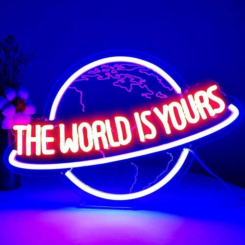 Scarface The World Is Yours Neon Sign-LED Light with Remote Dimer,USB Wall Decor - Picture 7 of 11