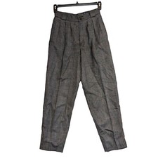 Vintage Giorgio Saint Angelo Houndstooth Wool Pants 8 Pleated Front Made Egypt