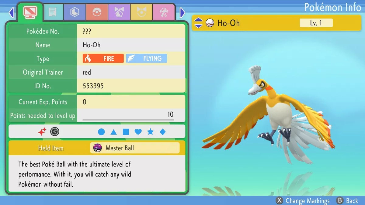 Shiny Legendary Ho-Oh / Pokémon Brilliant Diamond and Shining Pearl / 6IV  Pokemon / Shiny Pokemon / Legendary Pokemon