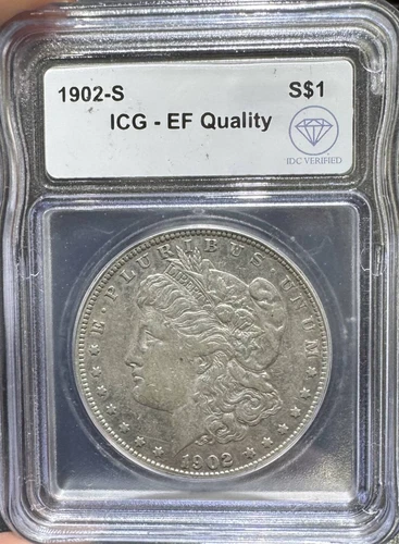 1902 S Morgan Silver Dollar ICG EF Quality IDC Verified