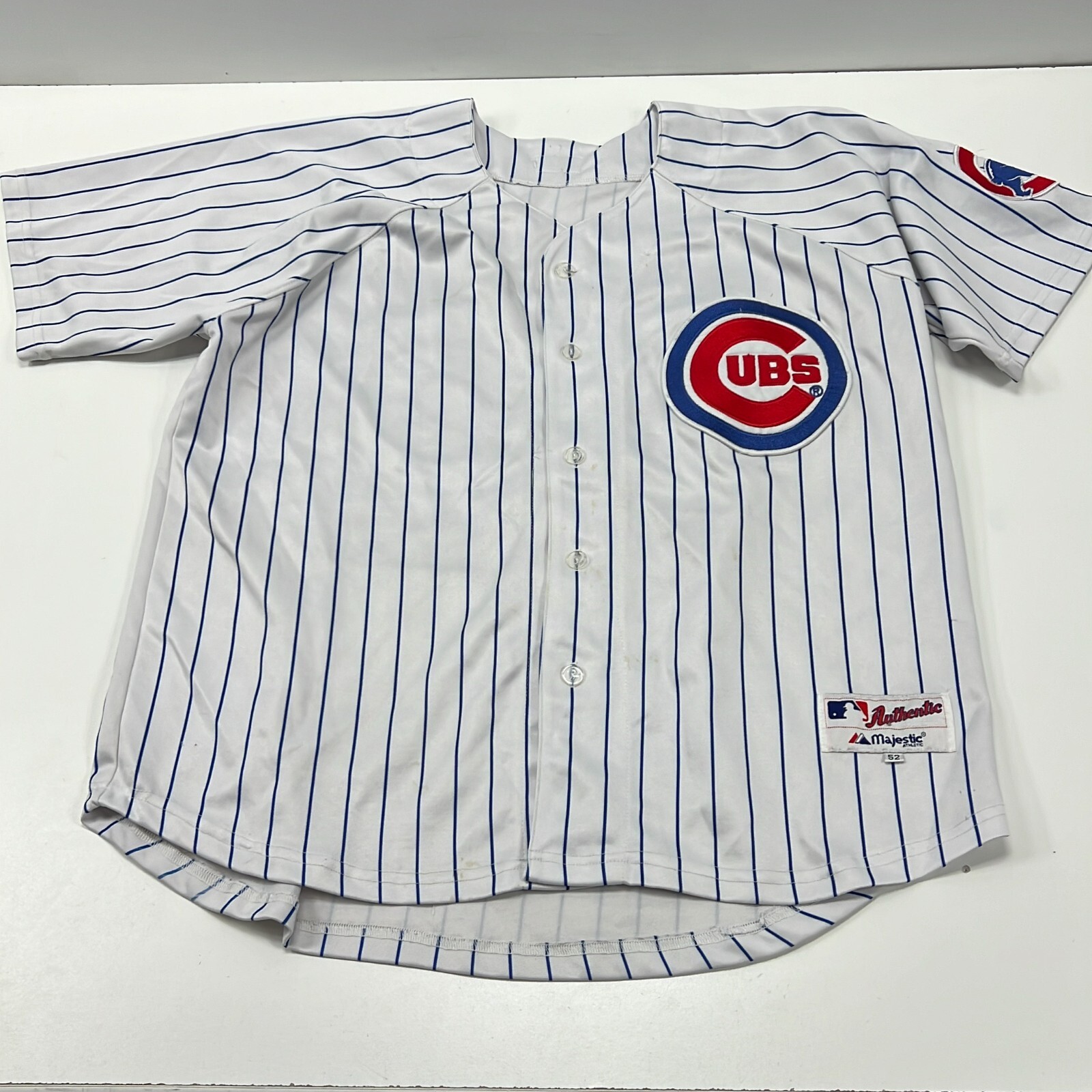 Majestic Men's White Striped Chicago Cubs Alfonso Soriano 12 MLB Jersey