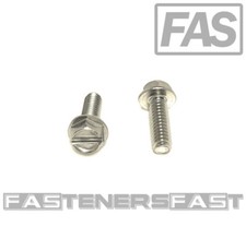 100 8-32x1/2 Stainless Steel Slotted Hex Washer Head Machine Screws 18-8