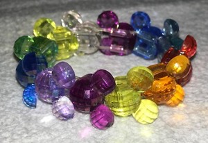 A Beautiful Elasticized Mickey Mouse Colorful Plastic Bead Bracelet!