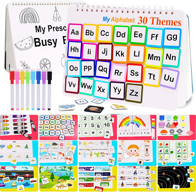 Busy Book for Toddlers   30 Montessori Learning Themes, Activity Binder with 8 M