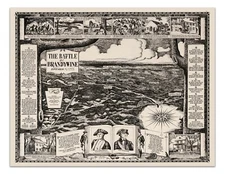 The Battle of Brandywine September 11, 1777 -Map Illustration Art Reprint Poster