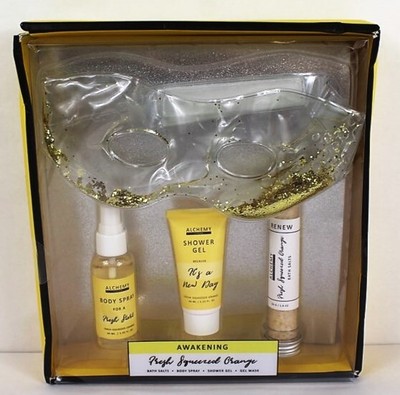ALCHEMY LIVING Fresh Squeezed Orange BATH SALTS , Shower Gel Gift Set