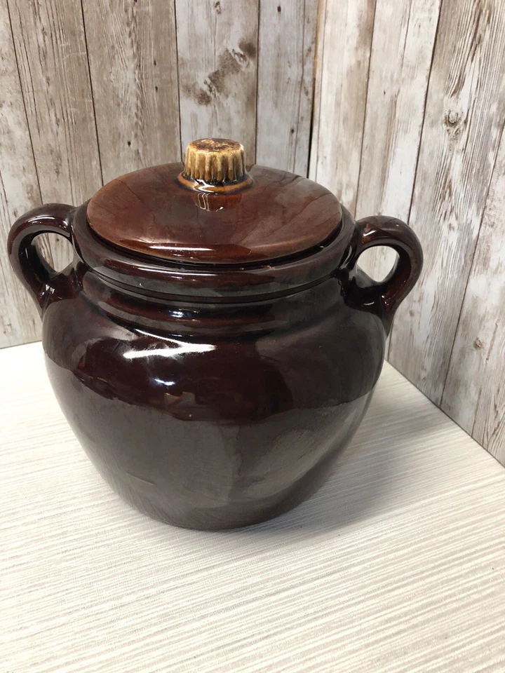 Bote de galletas vintage años 70 marrón hecho en cerámica de EE. UU. Envío gratis Foto 2 de 4