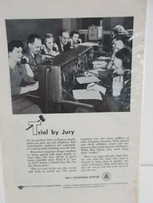Bell Telephone System Trial by Jury Engineers Operators Vintage Print Ad 