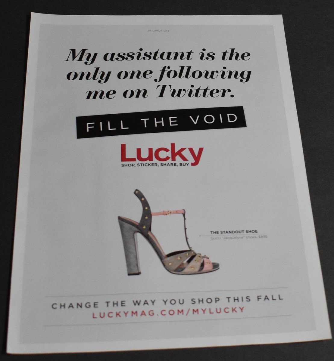 2012 Print Ad Clothing Fashion Style Art Standout Shoe Gucci