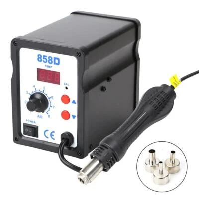 858D 220V SMD Soldering Desoldering Iron Station Hot Air Rework Gun Tool