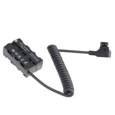 Black D-Tap to NP-F550 Dual-Sided Dummy Battery Power Adapter Cable for Camera