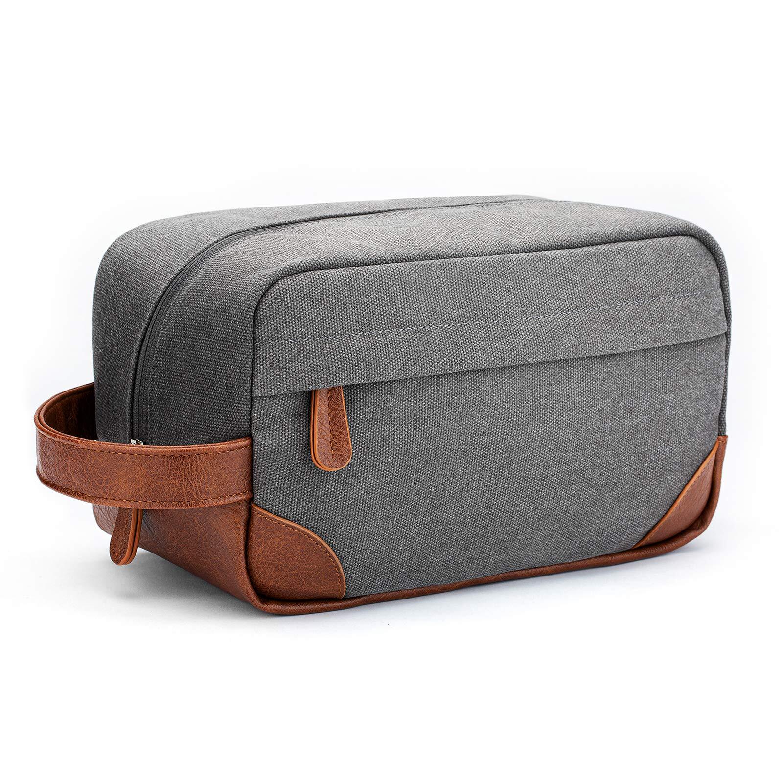 Water-Resistant Hanging Canvas Toiletry Bag for Men – Compact Shaving Organizer Kit-image