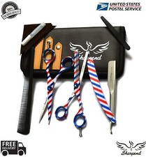 6  Professional Salon Hair Cutting Scissors Thinner Barber Shears Razor Set Kit