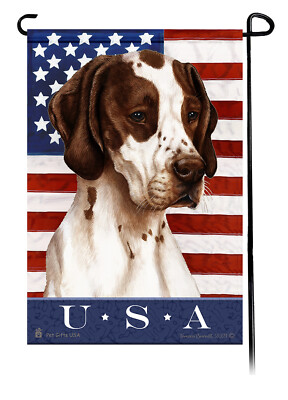 Patriotic USA Garden Flag - Liver and White Pointer 056B