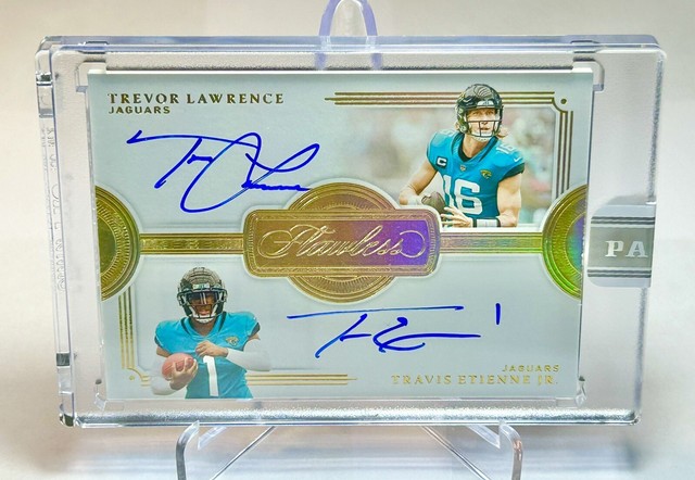 1/1 Trevor Lawrence/Travis Etienne Jr. - 2021 Flawless Dual Autographs White Box