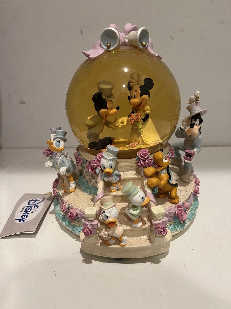 Vintage DISNEY MICKEY MINNIE WEDDING MARCH SNOW GLOBE | eBay