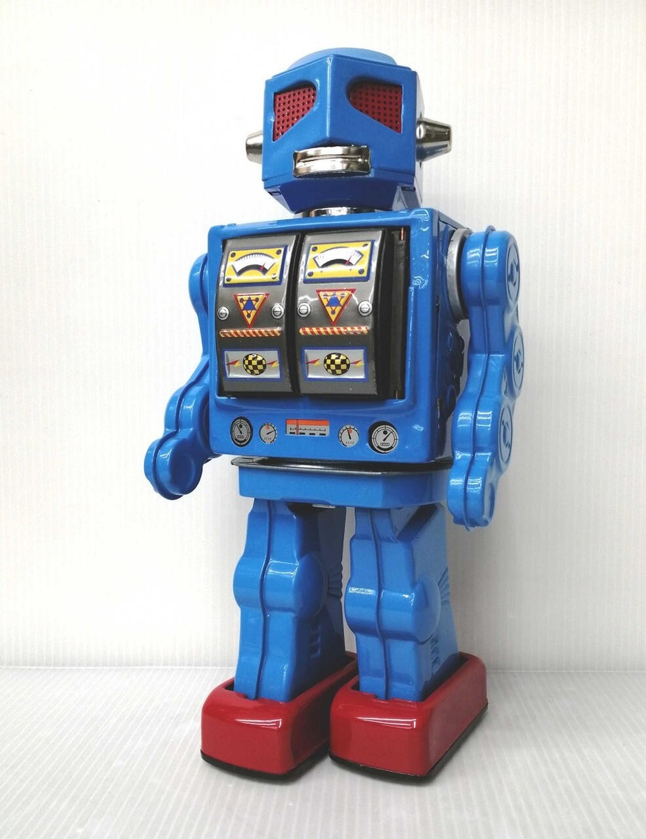 Vintage RARE Metal House Japan Battery Operated Space Evil Robot F