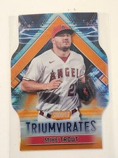 2023 Topps Stadium Club Mike Trout Triumvirates Angels Orange 36/50 Insert SP