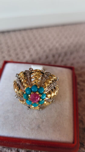 ORIGINALE BAGUE DOME  OR   18 K /750°/°° - Picture 1 of 8
