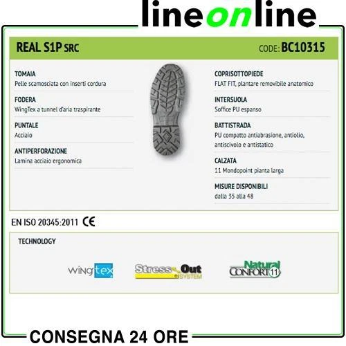 Scarpe antinfortunistiche UPower Real S1P SRC da lavoro alte leggere - Immagine 4 di 4
