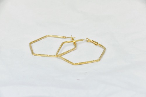 Gold Hoop Earrings Women's Pierced Jewelry in Varied Shapes - Picture 10 of 11