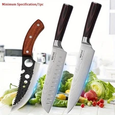 6-Piece High Carbon Stainless Steel Kitchen Knife Set with Sharpener